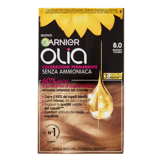 Garnier Olia Tinta Capelli, Senza Ammoniaca 8.0 Biondo Chiaro