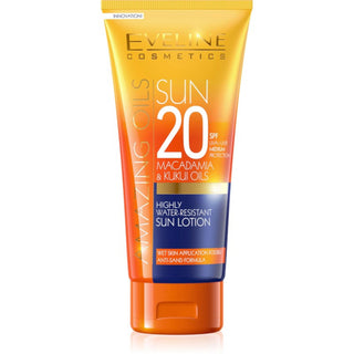 Eveline cosmetics Oli sorprendenti, olio di macadamia, nutriente, lozione solare, SPF20, 200 ml