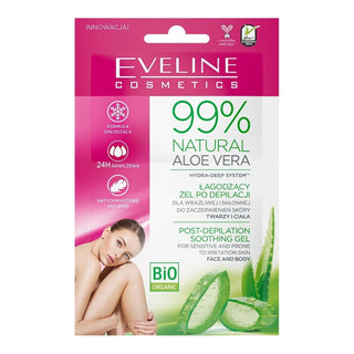 Eveline Cosmetics Set Duo, Gel Post Rasatura Corpo Lenitivo, Aloe Vera Naturale al 99%, Viso e Corpo, 2 pz, 10 ml