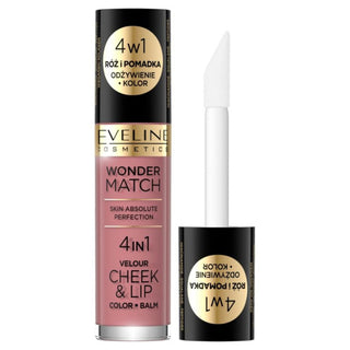 Eveline cosmetics Wonder Match 4in1, balsamo per labbra e guance 2 in 1, 02, 4,5 ml