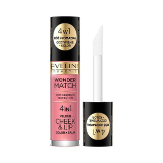 Eveline cosmetics Wonder Match 4in1, balsamo per labbra e guance 2 in 1, 03, 4,5 ml