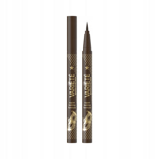 Eveline cosmetics Variete, Pennello Eyeliner Preciso, Eyeliner Liquido, 02, Marrone, 4 ml