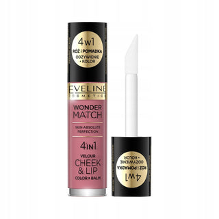 Eveline cosmetics Wonder Match 4in1, balsamo per labbra e guance 2 in 1, 04, 4,5 ml