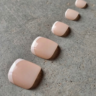 Deni Carte French-Kunstnägel für die Pediküre, Farbton Nude, Größe L, 24 Stück