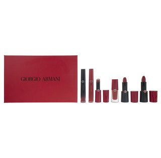 Set Giorgio Armani: Rouge d'Armani, Matte, Rossetto in crema, 400, Four Hundred, 4 g + Lip Maestro, Lip Stain, Rossetto liquido, 400, 6,5 ml + Lip Magnet, Rossetto liquido, 400, 3,9 ml + Ecstasy Lacquer, Shining, Lip Gloss, 400, 3 ml + Rouge d'Armani, Ros