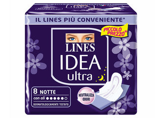 Lines Idea Ultra Notte 8 pz — Assorbente