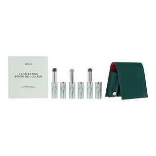 Deep Teal Set Byredo: Color Stick, Multifunzionale, Ombretto Stick, 509, Solar Flare, 3,5 g + Color Stick, Multifunzionale, Ombretto Stick, Kumato Face, 3,5 g + Color Stick, Multifunzionale, Ombretto Stick, Flower Play, 3,5 g + Custodia in pelle GWP