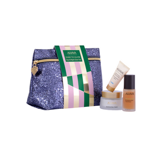 Day & Night Glow Trio Set Ahava: Extreme, Crema giorno, Per il viso, 50 ml + Time To Revitalize Extreme, Anti-età, Notte, Siero trattamento locale, Per il viso, 30 ml + Rinfrescante, Elimina le impurità, Gel detergente, Per il viso, 15 ml + Custodia in te