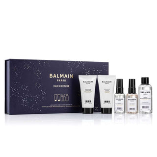 Set Balmain Professionnel: Shampoo idratante, per capelli, Per idratazione, 50 ml + Balsamo idratante, Per capelli, Per idratazione, 50 ml + Spray salino, Per definizione e texture, Fissaggio leggero, 50 ml + Elisir idratante di Argan, Olio per capelli, P