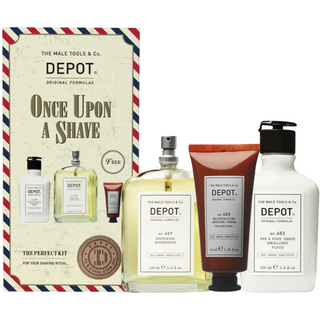 Set Depot: 400 Shave Specifics N. 402, Oli essenziali, Lenitivo, Fluido pre e post rasatura, 100 ml + 400 Shave Specifics N. 405, Allantoina, Idratante, Crema da barba, 125 ml + 400 Shave Specifics N. 407, Pro-Vitamina B5, Ristrutturante e rinfrescante, L