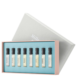 Discovery Set Miller Harris: Scherzo, Eau De Parfum, unisex, 2 ml *Fiala + Rose Silence, Eau De Parfum, da donna, 2 ml *Fiala + Coeur De Jardin, Eau De Parfum, da donna, 2 ml *Fiala + Tea Tonique, Eau De Parfum, unisex, 2 ml *Fiala + Peau Santal, Eau De P