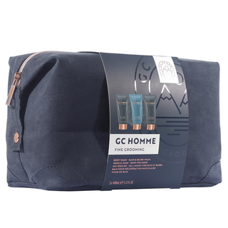 The Luxury Bathing Company GC Homme Gel de ducha 100 ml + Gel de ducha y champú 2 en 1 100 ml + Limpiador corporal 100 ml + Estuche + Esponja corporal — Set corporal