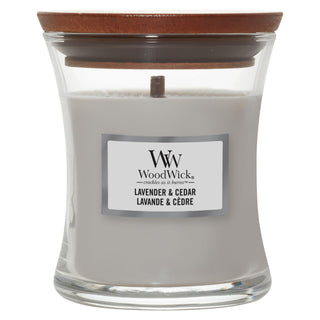Woodwick Lavanda & Cedro 85 g — Candela Profumata in Vaso