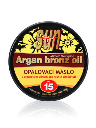 Vivaco Sun Argan Bronze SPF 15 Burro Abbronzante con Olio di Argan Biologico 200 ml — Burro Solare