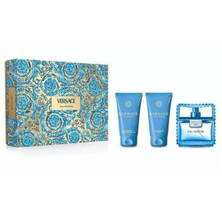 Versace Man Eau Fraiche set regalo EDT 50 ml gel doccia Man Eau Fraiche 50 ml Balsamo dopobarba flacone volume 50 ml 50 ml