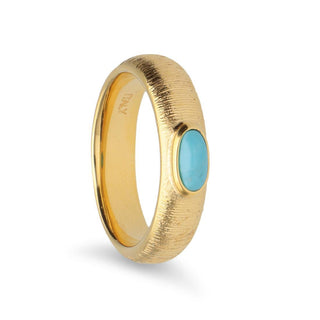Troli Anello Placcato Oro Con Perle Sintetiche Circuito 54 Mm — Anello