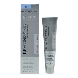 Revlonissimo Colorsmetique, tintura permanente per capelli, 7.01 Castano Cenere Naturale, 60 ml