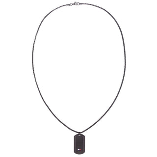 Tommy Hilfiger Nelson H-Link unisex halskæde i sort stål 2790424