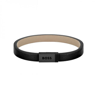 Hugo Boss Jace 1580337 black leather 17.5 cm — Bracelet