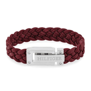 Tommy Hilfiger Bracciale in pelle rosso uomo 2790519 — Bracciale