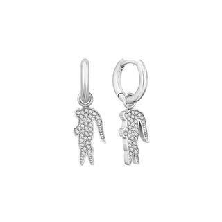 Lacoste Orecchini a cerchio in acciaio 2 in 1 Crocodile 2040283 — 귀걸이