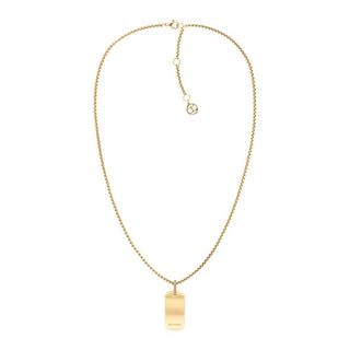 Tommy Hilfiger Dog Tag 2780862 aço inoxidável banhado a ouro com cristais mulher — Colar