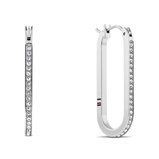 Tommy Hilfiger boucles d'oreilles ovales en acier avec cristaux Dog Tag 2780865 — Boucles d'oreilles