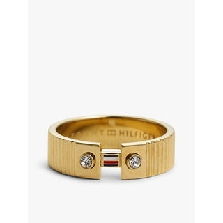 Tommy Hilfiger H-Link 2790686 Ring i forgyldt stål, størrelse 62 mm