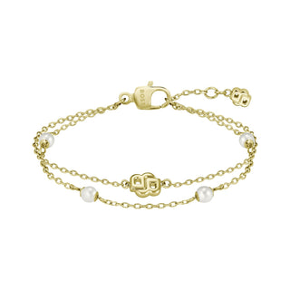 Hugo Boss Dobbelt B 1580808 Forgyldt Armbånd med Perler — Armbånd