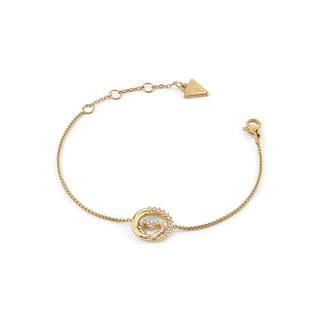 Guess Heart Iconique 18,4 cm placat cu aur și cristale — Brățară