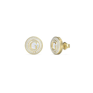 Guess G Talisman עגילי כפתור מצופים זהב — עגילים