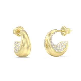 Guess Orecchini placcati oro Moon Drops JUBE06255JWYGT/U — Øredobber