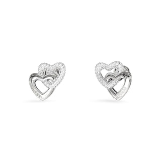 Guess Beloved acciaio cuore cristalli — Ohrringe