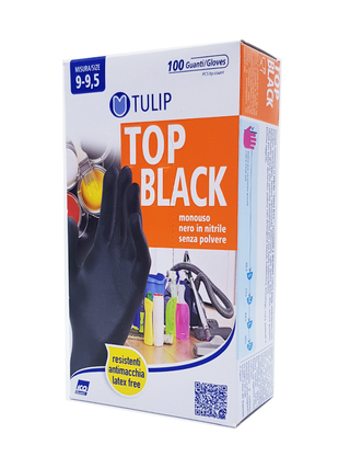 Tulip Guanti Monouso Nitrile Nero XL 100 paia — Guanti monouso