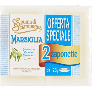 Spuma di sciampagna Sapone Marsiglia 125 g 2 Pezzi — Sapone solido