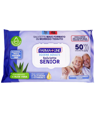 Farmaline Salviettine Senior 50 stk Al.Vera — Vådservietter