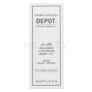 Depot No. 403 Olio pre-rasatura e ammorbidente per barba Fresh Black Pepper 30 ml