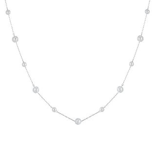 Luca Barra collana lunga acciaio con perle sintetiche CK2032 — Collana