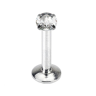 Luca Barra Labret singolo longitudinale con zirconi chiari PR139 — Labret