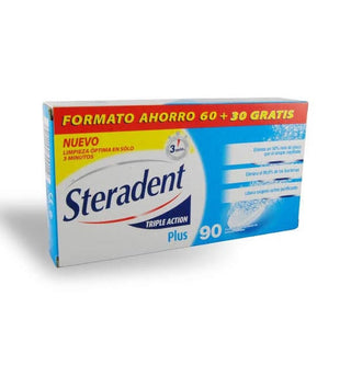 Steradent Triple-Acting Plus 60 Compresse — Pastiglie pulizia dentiere