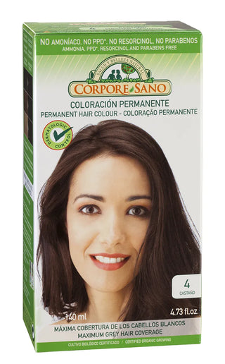 Tinta per capelli Corpore 4 Castano 140ml Bio