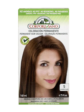 Tinta permanente per capelli Corpore Sano N 5 Castano chiaro 140 ml