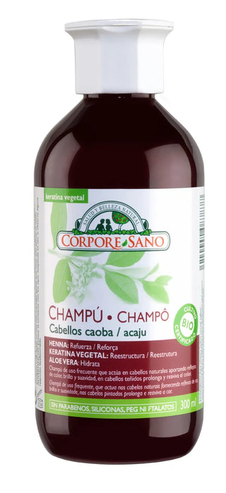 Shampoo Corpore all'henné per capelli, mogano, 300 ml, sandalo