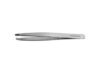 Pinzette Eurostil in acciaio inox con punta obliqua 9,5 cm