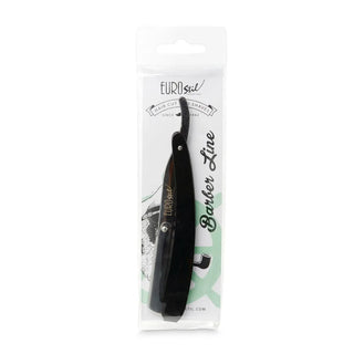 Navaja de barbero Eurostil con hoja intercambiable y mango negro (1 pieza) 