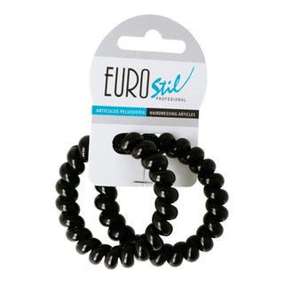 Eurostil Elásticos en espiral negros grandes 55 cm Paquete de 1 
