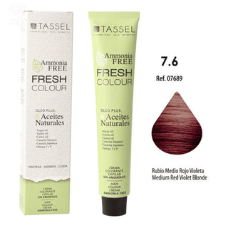 Eurostil Fresh Colour Crème Décolorante 7.6 Blond Moyen Rouge Violet Sans Ammoniaque 1 unité 