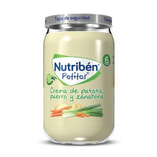 Crema di patate, porri e carote Nutribén in barattolo da 235 g