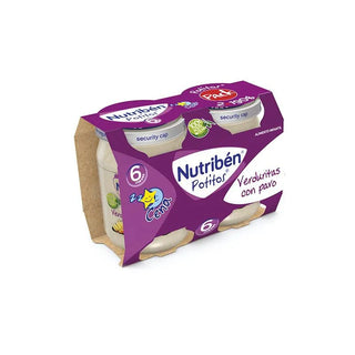 Nutriben Nutribén Potito Cena Bipack Verduras con Pavo 2x 190g 
