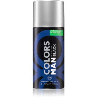 Benetton Colors Man Nero , Antitraspirante, Speziato, Deodorante Spray, Per Uomo, 150 ml
